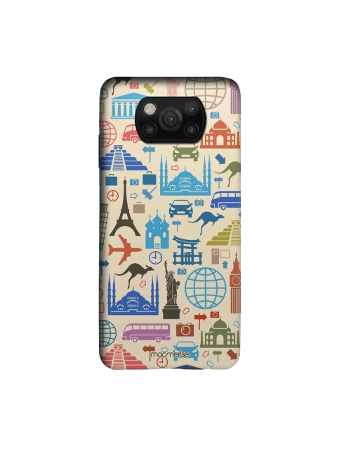 

macmerise Beige & Blue Travel Lover Printed Xiaomi Poco X3 Sleek Back Cover