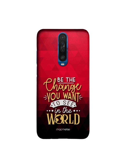 

macmerise Red & Black Be The Change Xiaomi Poco X2 Back Cover