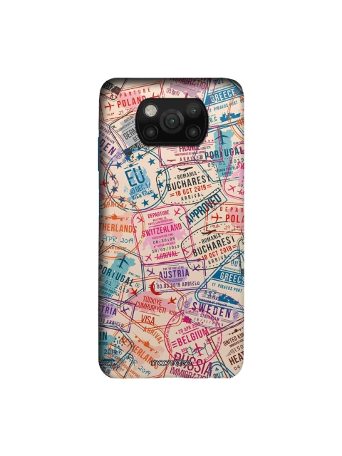 

macmerise Beige & Pink Immigration Stamps Beige Sleek Xiaomi Poco X3 Case