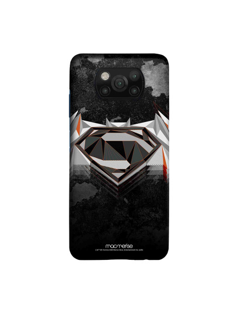 

macmerise Black & Grey Superman Logo Printed Xiaomi Poco X3 Back Case