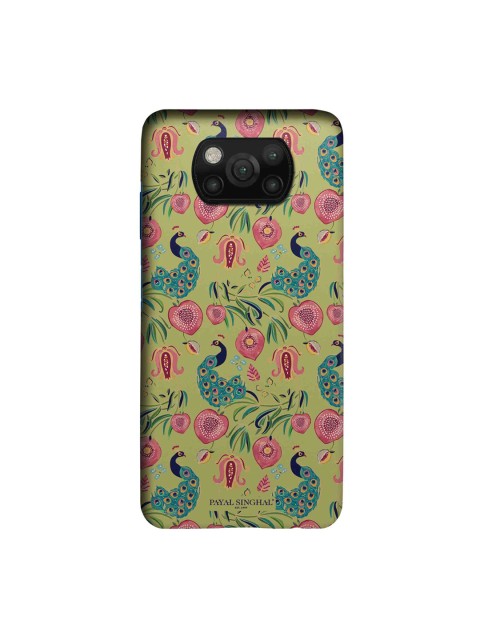 

macmerise Green & Pink Payal Singhal Anaar & Mor Sleek Xiaomi Poco X3 Back Case