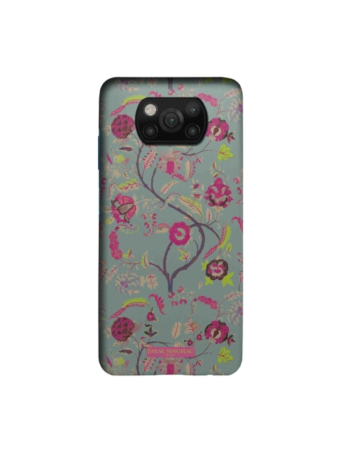 

macmerise Grey & Pink Payal Singhal Chintz Print Sleek Xiaomi Poco X3 Back Case