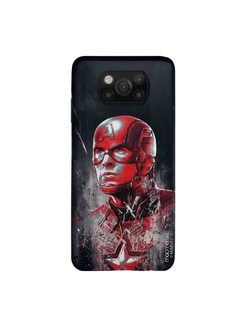 

macmerise Charcoal Grey & Red Charcoal Art Captain America Printed Xiaomi Poco X3 Sleek Back Cover
