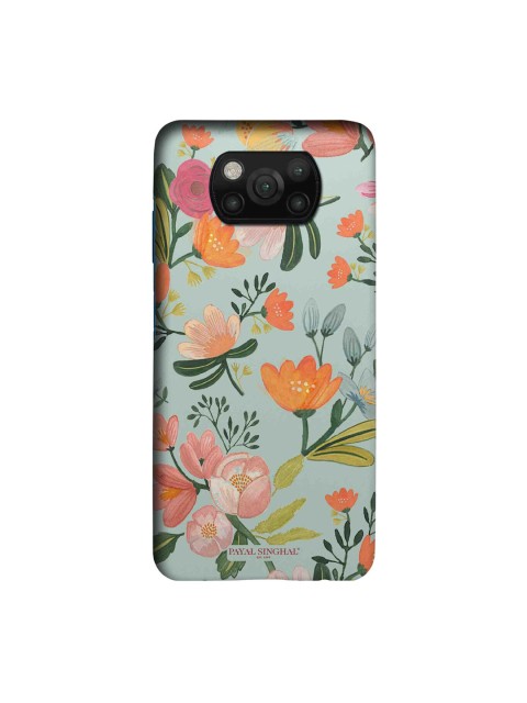 

macmerise Blue & Orange Payal Singhal Aqua Handpainted Flower Xiaomi Poco X3 Sleek Back Case