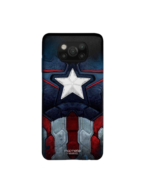 

macmerise Navy Blue & Red Captain America Suit Printed Xiaomi Poco X3 Sleek Back Cover