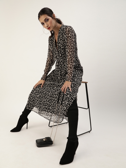 

The Vanca Classy Black and White Animal Print Animal Print Dress