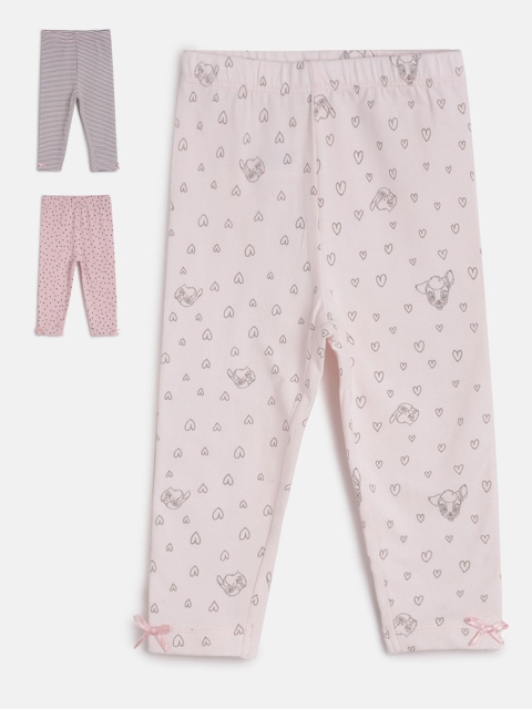 

MINI KLUB Infant Girls Pack Of 3 Ankle-Length Leggings, Pink