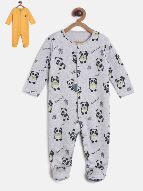 

MINI KLUB Infant Boys Pack Of 2 Cotton Sleepsuits, Yellow