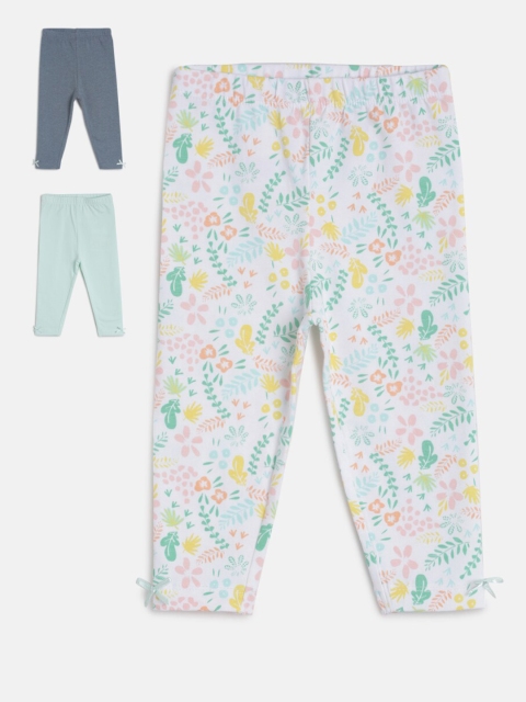 

MINI KLUB Infant Girls Pack of 3 Printed Leggings, Grey