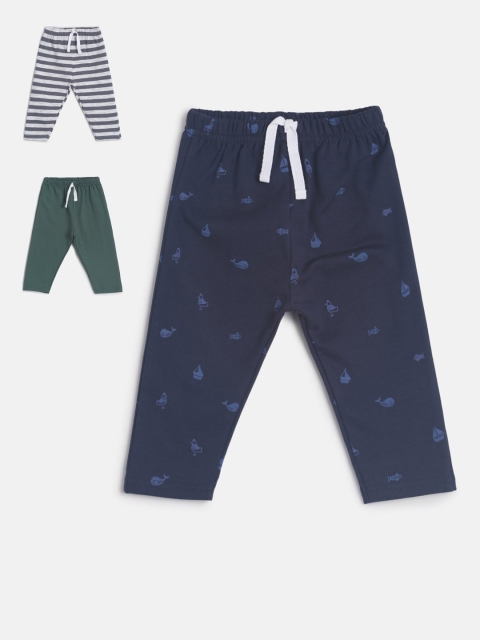 

MINI KLUB Infant Kids Pack Of 3 Track Pants, Navy blue
