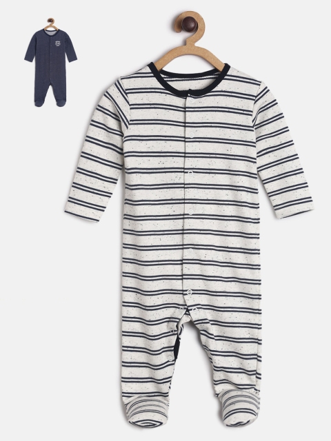 

MINI KLUB Infant Boys Pack of 2 Pure Cotton Sleepsuits, Blue
