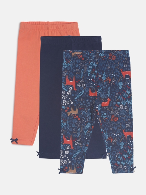 

MINI KLUB Infant Girls Pack Of 3 Ankle-Length Leggings, Blue