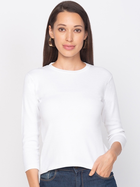 

SALWAR STUDIO Women White Solid Ribbed Cotton Ready Made Saree Blouse