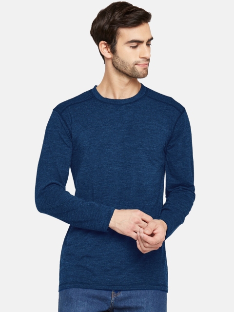 

Kosha Men Navy Blue Solid Merino Wool & Bamboo Full Sleeves Thermal Top