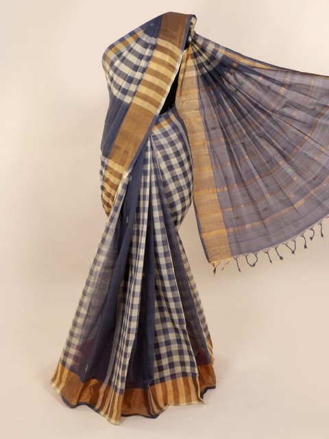 

Pothys Grey Checked Pure Cotton Saree