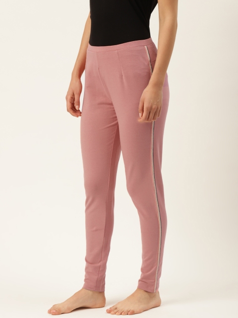 

Sweet Dreams Women Pink Solid Lounge Pants with Side Taping Details