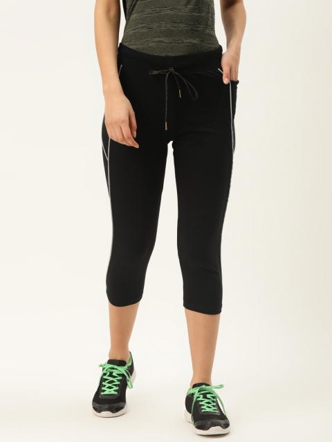 

Sweet Dreams Women Black Solid Three-Fourth Track Pants