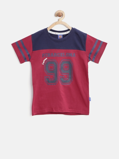 

Barcelona Boys Maroon Printed T-shirt