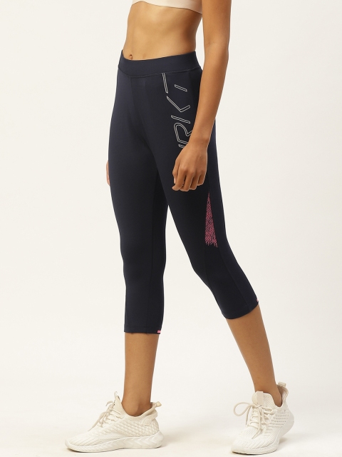

Sweet Dreams Women Navy Blue Printed Slim Fit Three-Fourth Tights