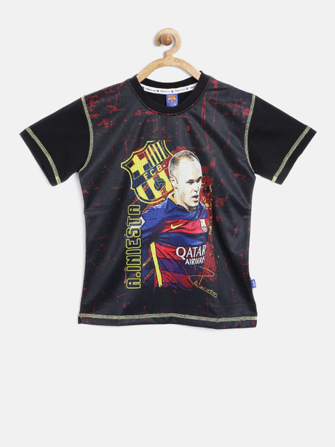 

Barcelona Boys Black Andres Iniesta Print T-shirt