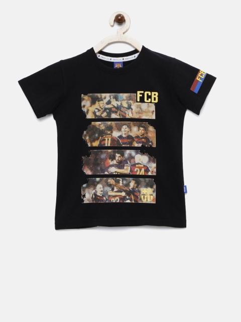

Barcelona Boys Black Printed Round Neck T-shirt