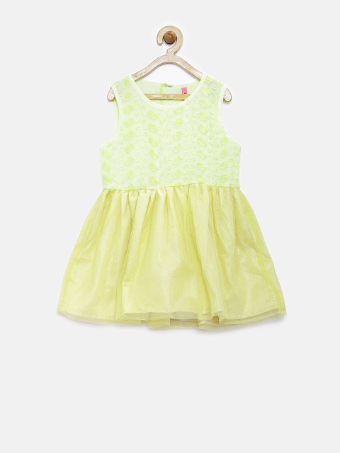 

Tickles Girls Yellow Lace Fit & Flare Dress