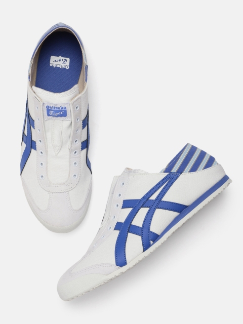 

Onitsuka Tiger Unisex White & Blue Mexico 66 Paraty Slip-On Sneakers