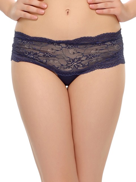 

Clovia Women Navy Lace Hipster Briefs PN0040N08, Navy blue
