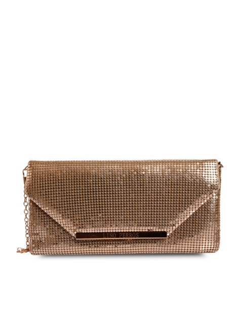 

Lino Perros Gold-Toned Glossy Clutch with Chain Strap