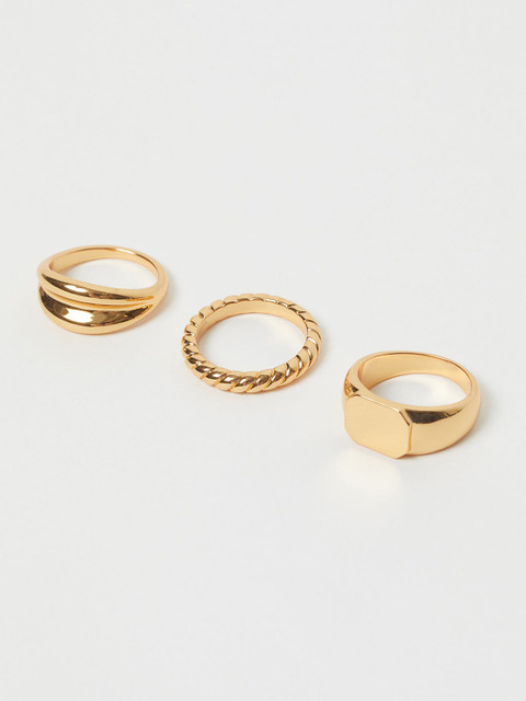 

H&M Women 3-Pack Gold-Plated Rings