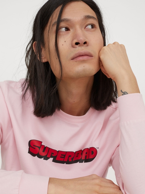 

H&M Women Pink Printed Jersey Top