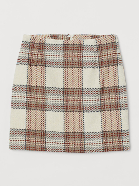 

H&M Women Beige Short Wool-blend Skirt
