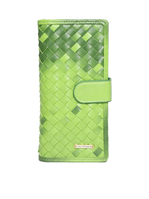 

Lino Perros Women Green Basketweave Wallet