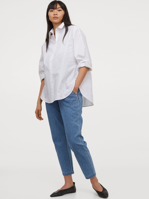

H&M Women Blue Solid Mama Jeans