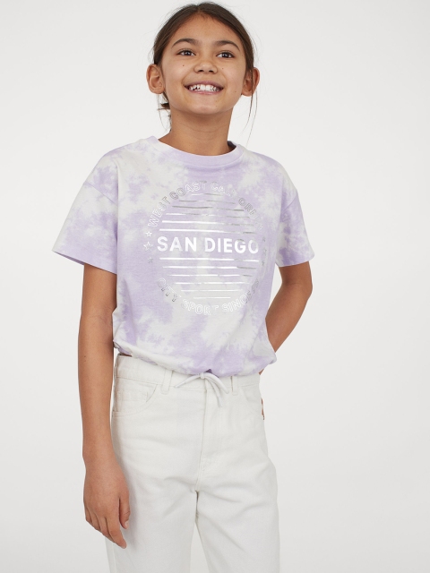 

H&M Girls Purple Drawstring Top