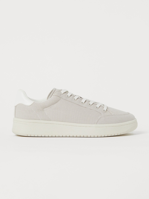 

H&M Women Grey & Beige Cotton Sustainable Canvas Trainers