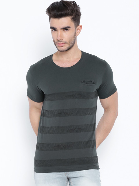 

Highlander Charcoal Grey Striped T-shirt