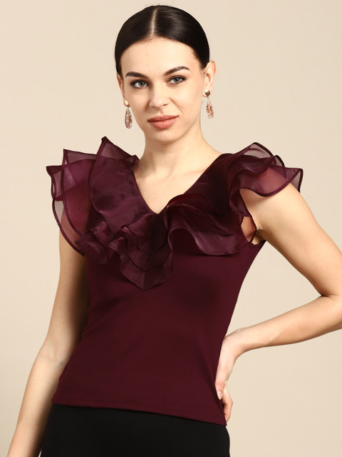 

COVER STORY Maroon Frills Top