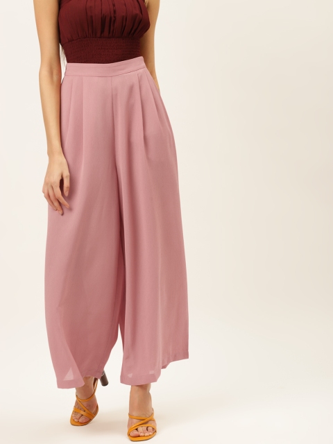 

20Dresses Women Pink Comfort Fit Solid Parallel Trousers