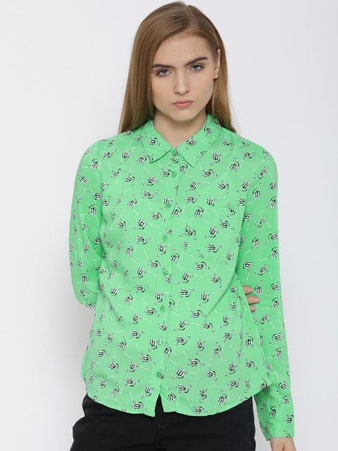 

Vero Moda Green Flamingo Print Shirt
