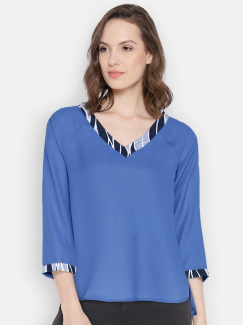 

Vero Moda Blue Sheer Polyester Top