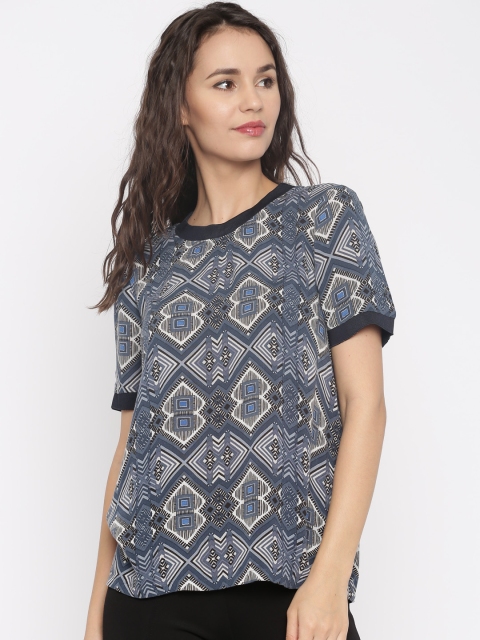 

Vero Moda Blue Abstract Print Top