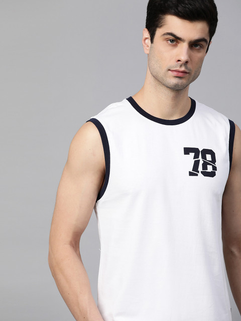 

The Roadster Lifestyle Co Men White Solid Pure Cotton T-shirt