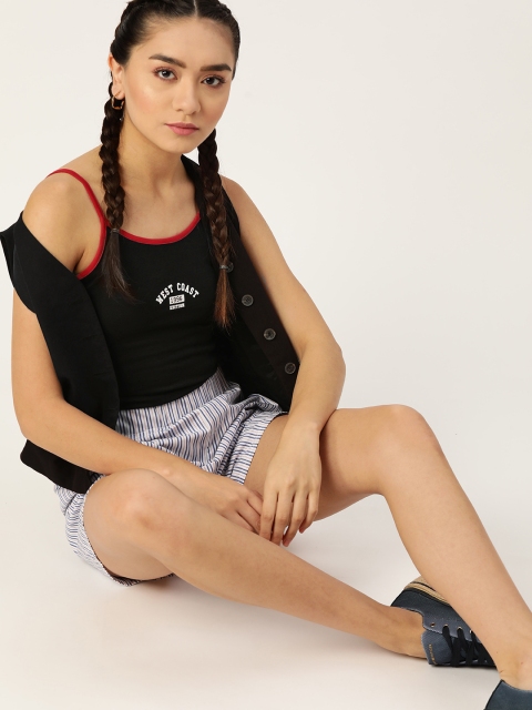

DressBerry Women Black Printed Regular Top