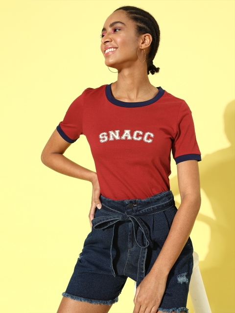 

DressBerry Women Red Typography Talking Tee