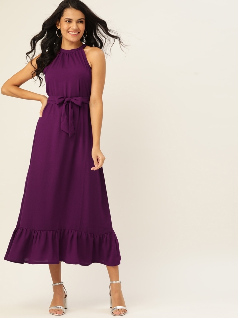 

DressBerry Women Purple Solid Maxi Dress