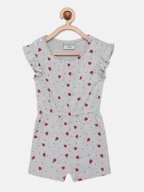 

Cherokee Girls Grey and Red Printed Playsuit