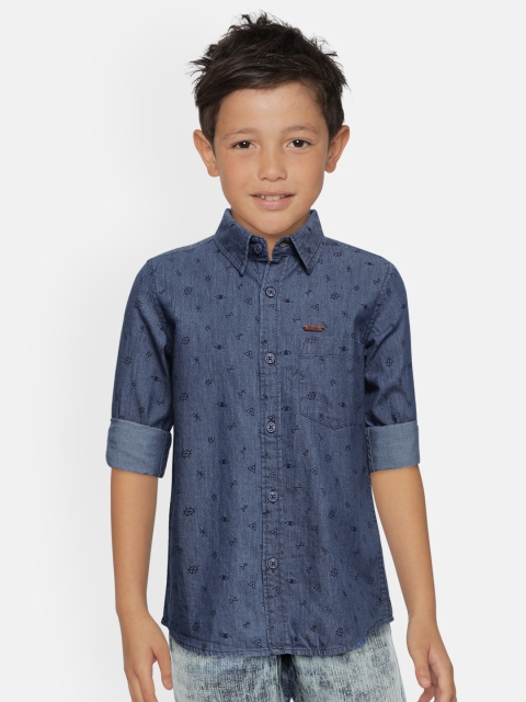 

Cherokee Boys Blue Regular Fit Printed Pure Cotton Casual Shirt