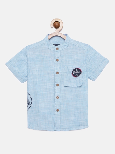 

Cherokee Boys Blue Regular Fit Solid Casual Shirt