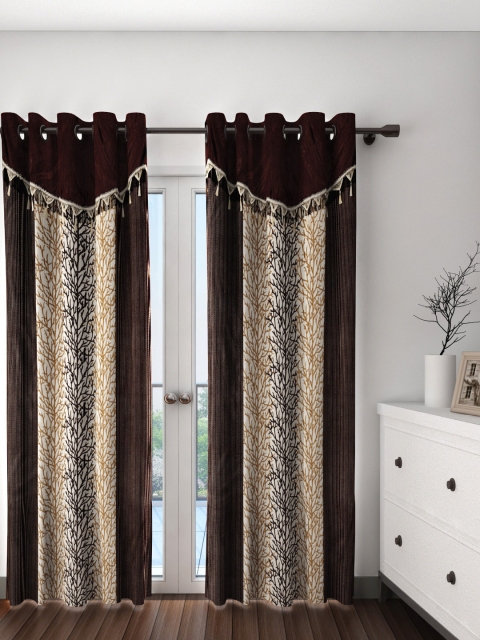 

Fashion String Set of 2 Coffee Brown Printed Door Curtains